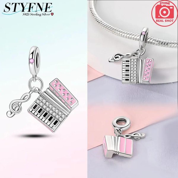 Rosa Encantador Fino AcordeóN Nota Perla Cobre Perla Genuina Encaja En Pulseras De Charms Genuinas JoyeríA De Perlas Regalo Para Mujeres White-image