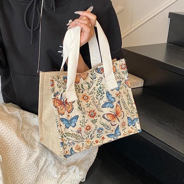 Bolso Tote De Un Hombro Para Mujer Nuevo Bolso De Lona Nicho Estilo Lazy Tote Clase Bolso Para Viajar White-image