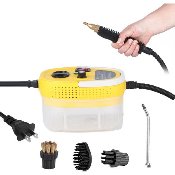 Limpiador A Vapor De 2500 W Para Limpieza Del Hogar Y El AutomóVil, Lavadora A Vapor PortáTil De Alta Temperatura Y Calentamiento RáPido US Plug Amarillo-image