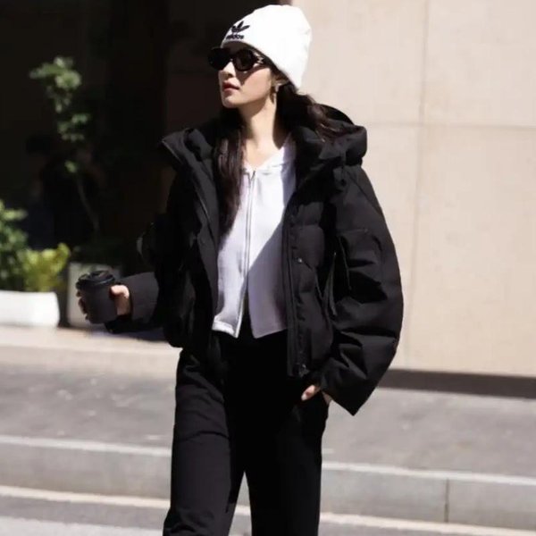 Nueva Chaqueta Acolchada De AlgodóN VersióN Coreana De Invierno Para Mujer, Holgada, Con Temperamento, Casual, Abrigo Corto Acolchado. XL Black-image