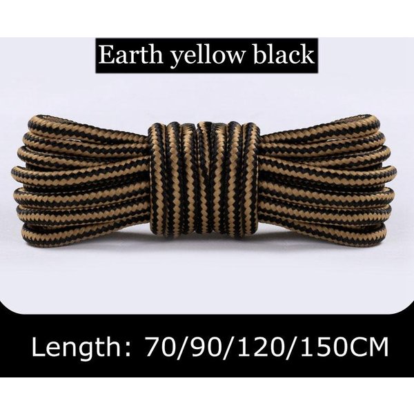 1 Para OkrąGłYch SznuróWek Do Trampek, SznurowadłA Do ButóW, Paski, Dwukolorowe, Do ButóW Sportowych, SznurowadłA BawełNiane, 18 KoloróW 120Cm Black-image