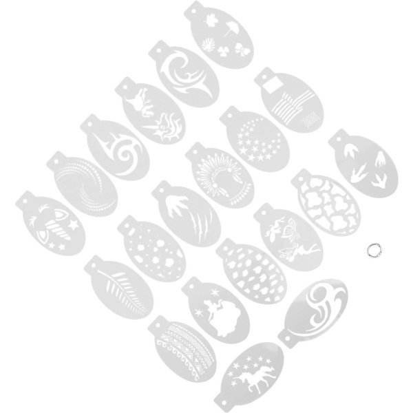 20 Piezas Plantilla Para Pintura Facial Y Corporal Maquillaje Profesional Plantillas Para Pintura De Arte Corporal Para Vacaciones White-image
