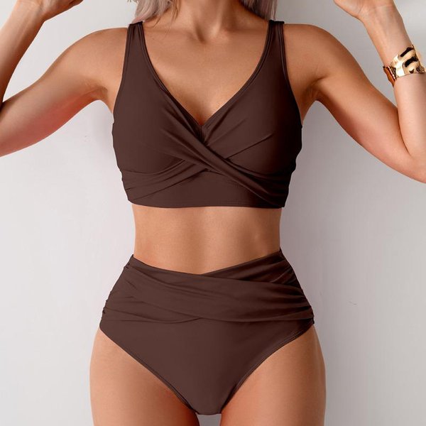 Letnie Seksowne Bikini Push Up Stroje KąPielowe Damskie Stroje KąPielowe Na Plażę Kostiumy KąPielowe Bikini Z Wysokim Stanem Zestaw KąPielowy M-image
