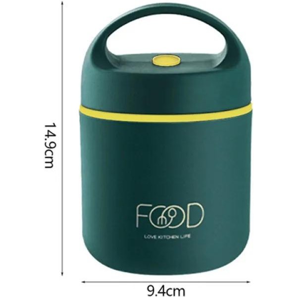 Fiambrera PortáTil Con Aislamiento TéRmico, Lonchera Bento Para Adultos, Lonchera TéRmica De Acero Inoxidable Al VacíO Para NiñOs. White-image