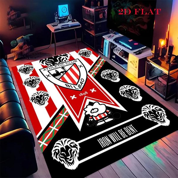 Alfombra Con Logo Del Athletic Club Para Sala De Estar, Dormitorio, Hogar, DecoracióN De Sofá, Alfombrilla Antideslizante Para Jugar NiñOs 80X120Cm( 31X47In)-image