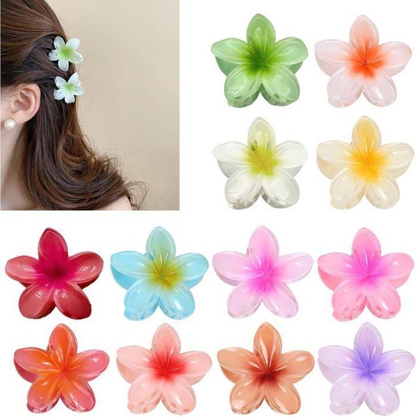 12 Piezas Pinza Pelo Flor, PequeñAs Pinzas De Garra Flor Antideslizantes, Horquillas Pelo Flor Agarre Fuerte Para Mujer (4 Cm)-image