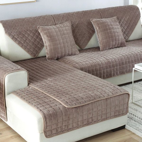 ZagęśCić Pluszowa Narzuta Na Sofę Europejska Uniwersalna Narzuta Na Sofę AntypośLizgowa Narzuta Na Sofę Sofa RęCznik Na WystróJ Salonu 70*150Cm-image