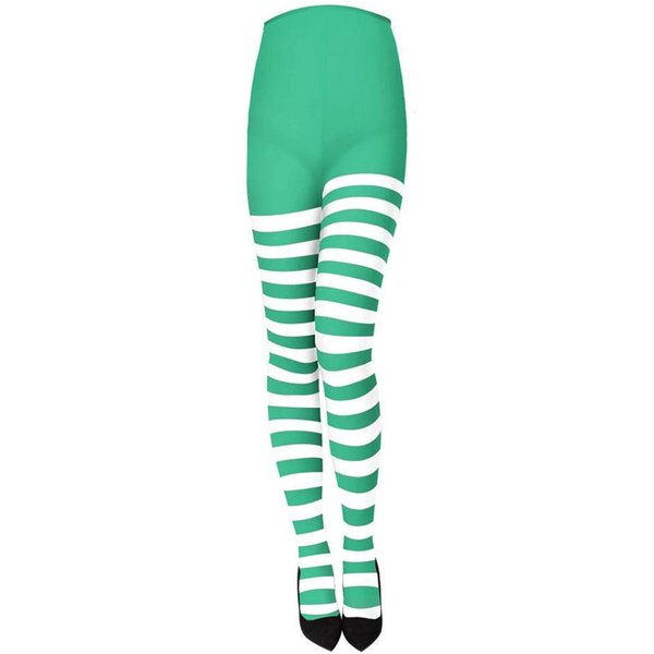 Estilo GóTico Punk Medias Rayadas Para Mujer Medias Largas ArcoíRis Maquillaje Fiesta De Halloween Navidad Cintura Alta Medias De Cosplay One Size Blue-image