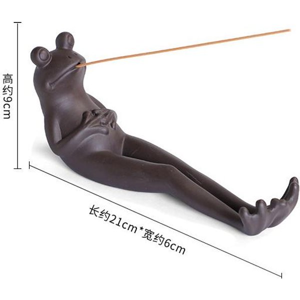 Incienso De Rana, Quemador De Incienso De CeráMica, Cenicero, Soporte De Incienso, Adorno De Rana Para Aromaterapia Y Yoga.-image
