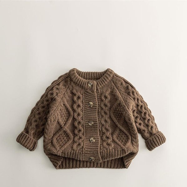 DziecięCy Sweter Kardigan Zimowy ChłOpięCy DziecięCy Leniwy Sweter Z Dzianiny, Gruby Sweter Z Dzianiny 130-image