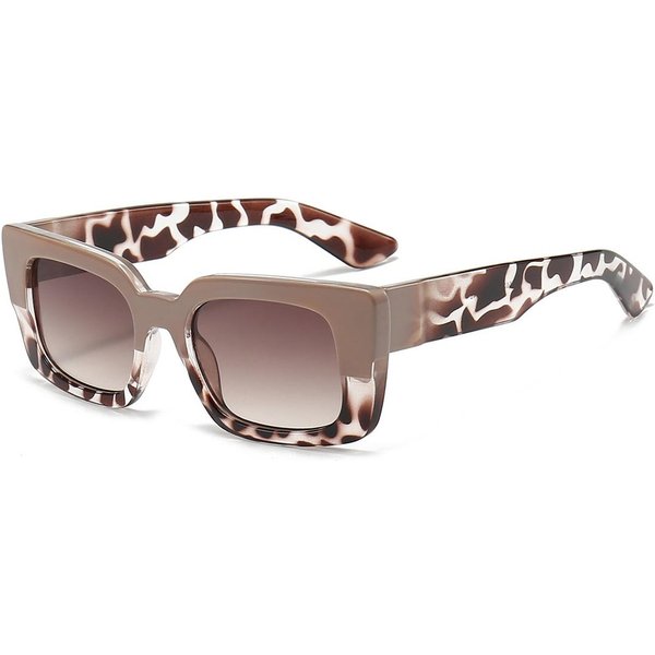 Gafas De Sol Rectangulares PequeñAs De Moda Para Mujer Estampado De Leopardo Retro ProteccióN UV400 Gafas De Sol Cuadradas De Moda Para Hombre Y Mujer As Picture Gray-image