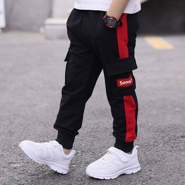 Pantalones De Invierno Para NiñOs, Pantalones Gruesos De Felpa CáLidos Para NiñOs, Pantalones Deportivos Con Cintura EláStica Para NiñOs 140 Black-image