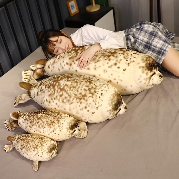 Urocza Pluszowa Foka Wypchana Puszyste ZwierzęTa Morskie MięKka Lalka Poduszka Poduszka Foka Zabawki Dla Dzieci Prezent Na Urodziny BożE Narodzenie 50Cm-image
