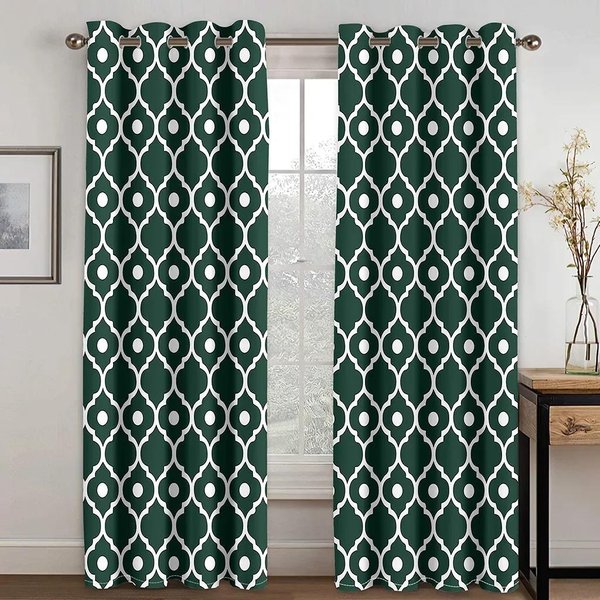 Cortinas Persianas GeoméTricas Abstractas De Lujo Rojo Dorado 3D Baratas Para Sala De Estar HabitacióN Infantil BañO Cocina Puerta DecoracióN Del Hogar W65X60H(Cm)X2Pcs&Grommet Top-image