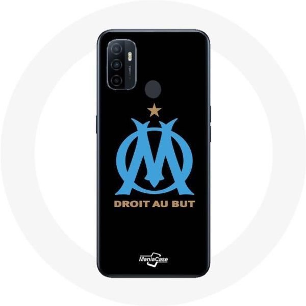 Funda Oppo A53 - Maniacase - Logo Olympique De Marseille - RíGida - Negra - ProteccióN Negro-image