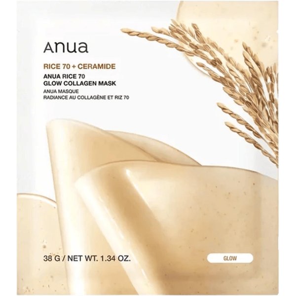 Anua Rice 70 Glow Collagen Mask 38 G - Kolagenowa Maska HydrożElowa Do Twarzy-image
