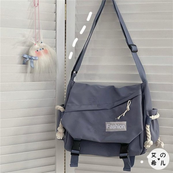 Modne Nylonowe Torebki Crossbody Dla Kobiet Torebki Na Ramię DużEj PojemnośCi Jednolita PłóCienna Torba Listonoszka Szkolne Torby Dla DziewcząT W6347WW- Gray-image