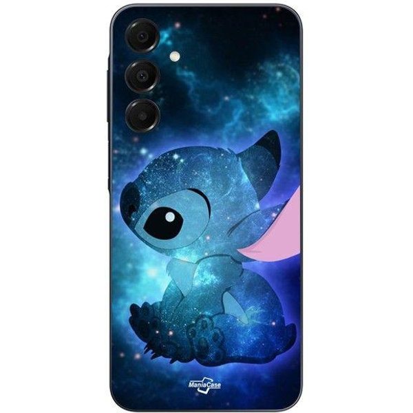 Etui - Maniacase - Galaxy A16 - Silikonowe - MięKkie - WzóR Stitch Czarny-image