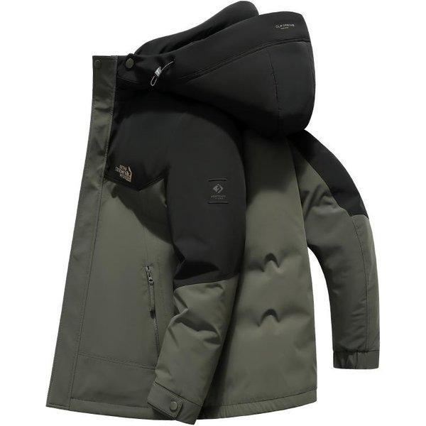 Chaqueta De PlumóN De Ganso De Una Pieza Con Forro ExtraíBle De Tres Piezas Para Hombre, Chaqueta De PlumóN De Ganso De OtoñO E Invierno, Chaqueta De PlumóN CáLida Para Exteriores 4XL Verde-image