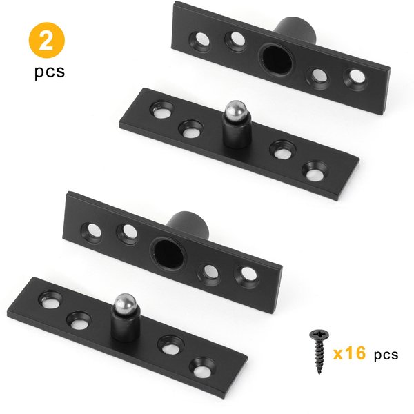 Bisagra Pivotante De Acero Inoxidable Ejes Central Y Desplazado Bisagra Giratoria 360 Grados Eje Oculto Superior Inferior Para Puertas De Madera Negro-image
