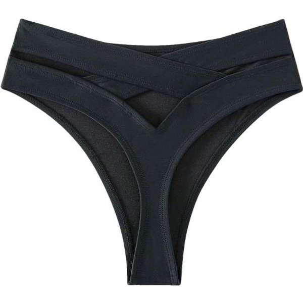 BañAdores Sexis De Cintura Alta Para Mujer, BañAdores Con Recorte En La Espalda De Color SóLido, Traje De BañO Con Parte Inferior De Bikini De Secado RáPido M-image