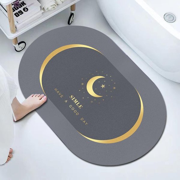 Alfombrilla Absorbente De Diatomeas Suave Para El Hogar, Alfombrilla Para Inodoro, Alfombrilla Antideslizante Y Absorbente De Secado RáPido. 50*80Cm-image