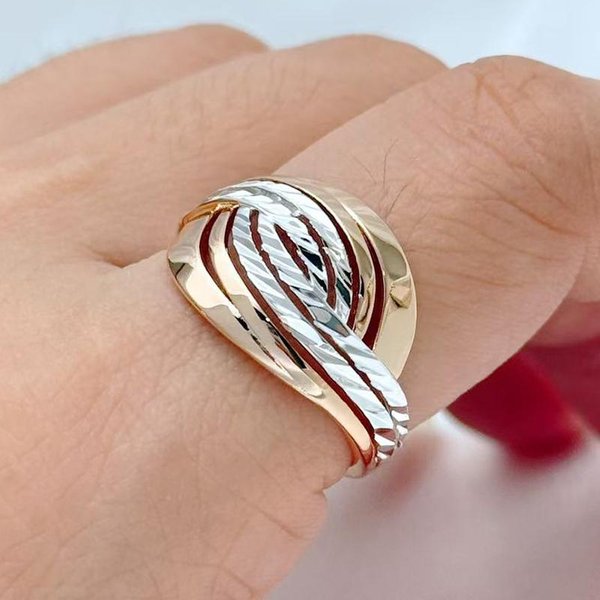 Anillos Brillantes ÉTnicos De Moda Para Mujeres Rombo Hueco Creativo Inusual Color Oro Rosa JoyeríA Vintage Diaria 9-image
