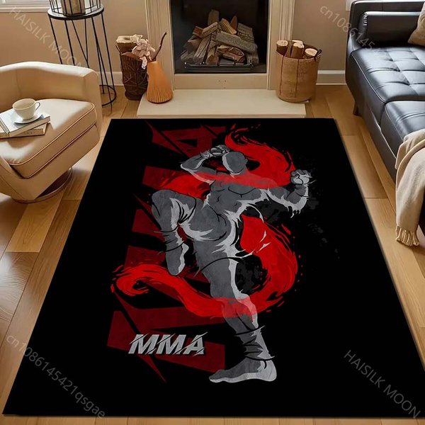 Alfombra Con Estampado De Artes Marciales MMA Para Dormitorio Sala De Estar Mesita De Noche Sofá Felpudo DecoracióN Moderna Del Hogar Alfombra De ÁRea TamañO Grande 50X80Cm (20X31In)-image