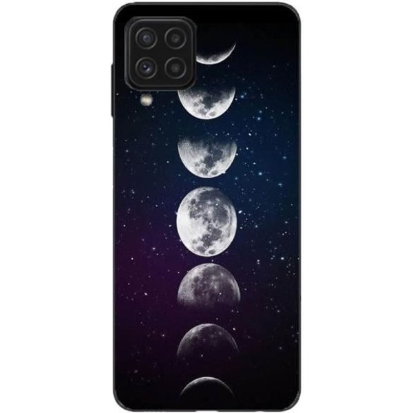Coque Maniacase Pour Samsung Galaxy A12 Lune Phase Nuit Etoile Negro-image