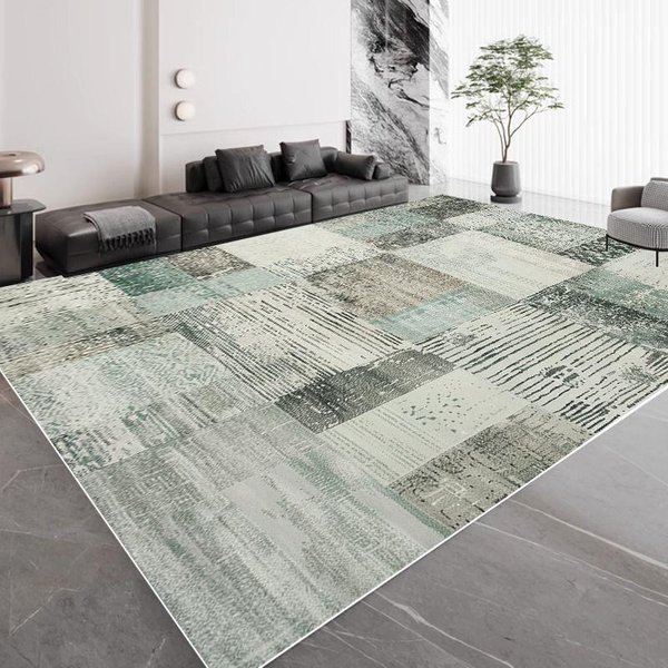 Luksusowy Zielony Geometryczny DużY Dywan Do Salonu MięKki AntypośLizgowy Nowoczesna Dekoracja Domu Dywany Do Sypialni Maty PodłOgowe Pod Sofę 60*90Cm-image