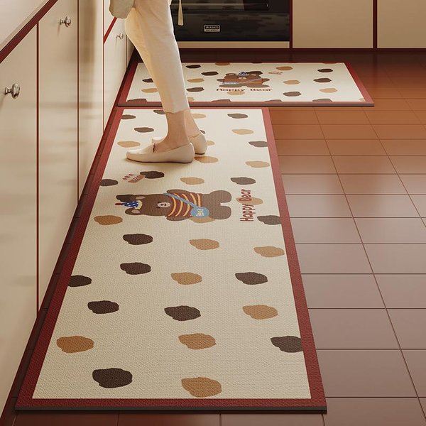 Alfombra De Piso De Cocina De Barro De Diatomeas Alfombra Resistente A La Suciedad Antideslizante AbsorcióN De Agua Secado RáPido Alfombra Para Pies Dibujos Animados Lindo Alfombra De Piso Especial 40 * 60Cm Brown-image