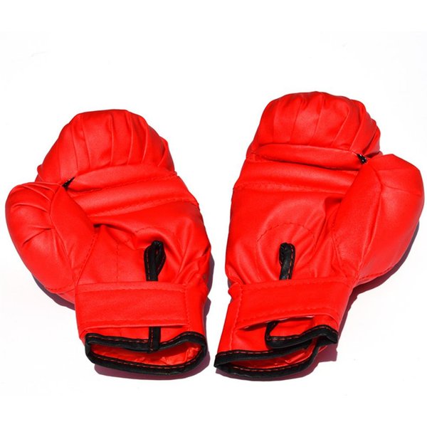 Guante De Boxeo Para NiñOs, Manoplas De Entrenamiento Para JóVenes, Guantes De Combate De Cuero PU Para Saco De Boxeo Kickboxing Rojo-image