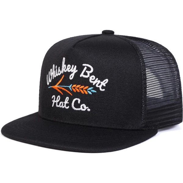 Unisex Kapelusze Siatkowe Hip-Hopowe Z Haftem Whiskey Bent Wiosna Lato Outdoor Regulowane Codzienne Czapki Baseballowe Ochrona Przeciw SłOńCu Czapka Black-image