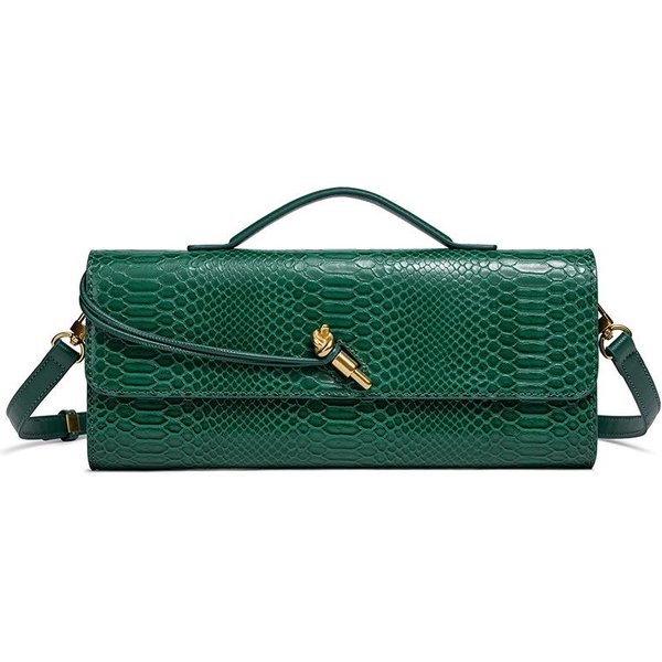Nowa Modna SkóRzana Torebka Z Wzorem WężA Niszowa Retro Torba Jednoramienna Crossbody Lekki Luksusowy Dotyk Damska Torba Wieczorowa 31.5*4*11Cm-image