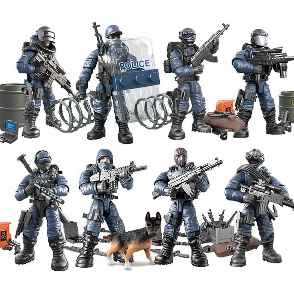 Nowy II Wojna ŚWiatowa SiłY Specjalne Swat Policja Wojsko Klocki Budowlane II Wojna ŚWiatowa ŻOłNierz Armii USA Figurka MOC Klocki Zabawka Dla Dzieci-image