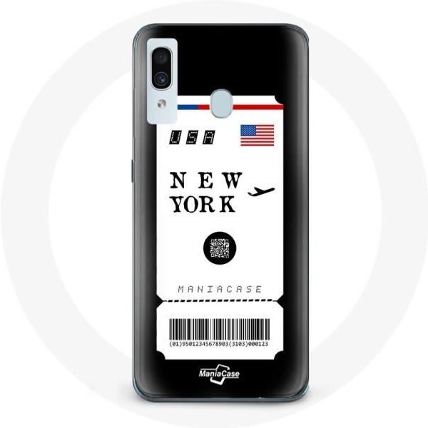 Funda - Samsung - Galaxy A30 - Flexible - Negra - Billete De AvióN Nueva York-image