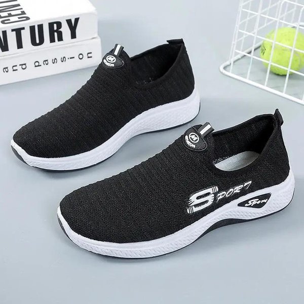 Nowe Buty Sportowe Damskie Wsuwane Modne Codzienne Buty Siateczkowe OddychająCe Letnie MięKka Podeszwa Buty Do Biegania 39-image