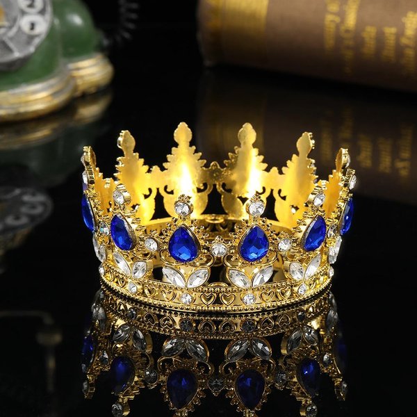 Corona De CíRculo Completo Barroca Europea Y Americana Tocados Corona De AleacióN De PedreríA Accesorio Para El Cabello-image