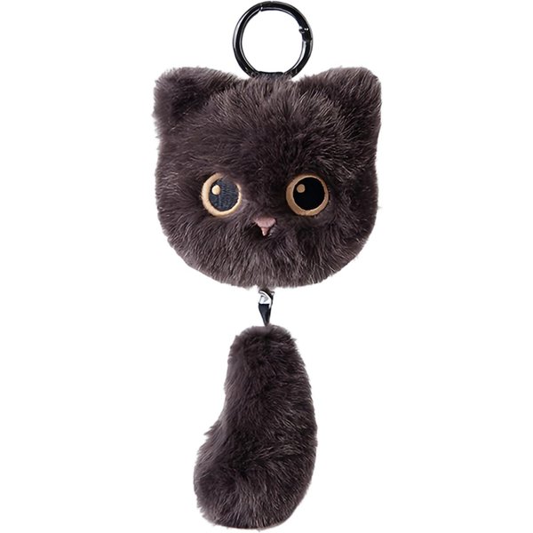 Uroczy Pluszowy Brelok Do Kluczy, Urocza Pluszowa Zabawka Brelok Do Plecaka, Torebki, Samochodu, MięKki Zawieszka Kawaii, Prezent Dla Dzieci, NastolatkóW, Dziewczynek One Size Black-image