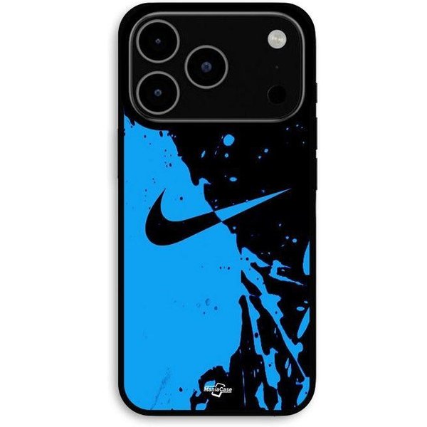 Funda Para Iphone 17 Pro Logo Nike Color Negro Y Azul Maniacase Negro-image
