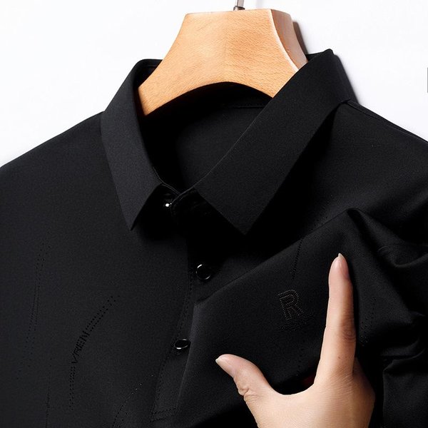 Nueva Camiseta De Manga Corta Fina Para Hombre De Mediana Edad Con Cuello Polo Top Para Papá Verano Camiseta Base Para Hombre Polo M-image