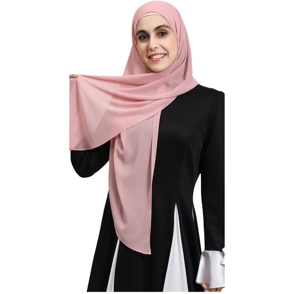 Nuevo Hebilla MagnéTica Hijab InstantáNeo De Gasa Listo Para Usar Bufanda Hijab Lisa Talla Grande Turbante De Color SóLido Para Mujeres-image