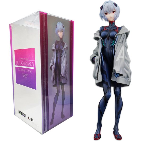 22Cm Anime EVA Neon Genesis Ayanami Rei Evangelion Figurki Millenium Ilustracja Model Akcji Modne Ubrania Model Prototypu Zabawka With Box Black-image