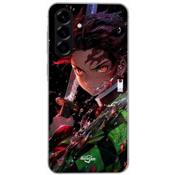 Funda - Maniacase - Samsung Galaxy A56 - Silicona - Flexible - Demon Slayer Tanjiro Kamado Negro-image