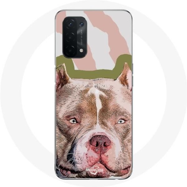 Funda Para Oppo A74 5G - Maniacase - Perro Pitbull - Flexible - MarróN - ProteccióN Y DecoracióN MarróN-image