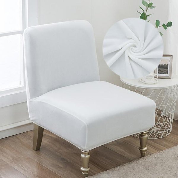 Funda De Silla De Terciopelo Sin Brazos DecoracióN Funda EláStica Para Asiento Funda Protectora SóLida Funda De Silla Sin Brazos EláStica DecoracióN Del Hogar 1 Piece-image