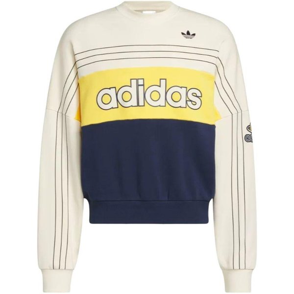 MęSkie Bluzy Adidas Originals MęSkie Wielokolorowe OkrąGłY Dekolt Umiarkowane M White-image
