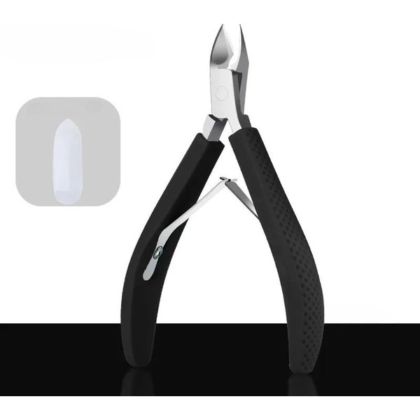 Alicates Para CutíCulas Manicura De UñAs Tijeras Para CutíCulas CortauñAs Recortador Removedor De Piel Muerta Pedicura Herramienta Cortadores De Acero Inoxidable Negro-image