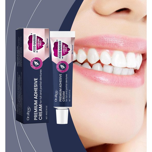 Zapobiegaj Obluzowywaniu Protez Klej Do Protez Wygodne Noszenie Klej Do Protez Kremowy Klej Do Protez Klej MocująCy Protezy Beauty-Health 40G Blue-image