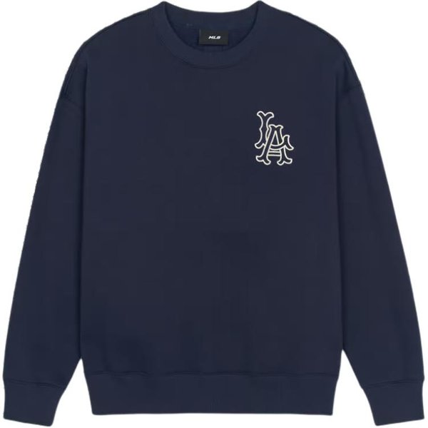 MLB Los Angeles Dodgers Logo Bluza Z OkrąGłYm Dekoltem MęSka Bluza Granatowy 3AMTB3146-41NYS XL Black-image